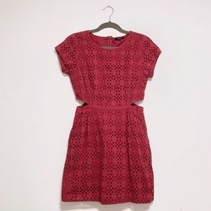 Madewell Red Eyelet Cutout Summer Dress